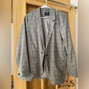 Abercrombie gray check blazer - size large